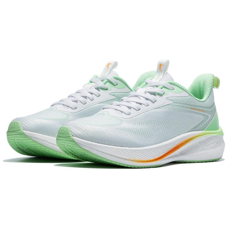 QIAODAN Light Speed 4.0 PLUS Running Shoes Men’s Low Top Jordan White/Ice Stage Green