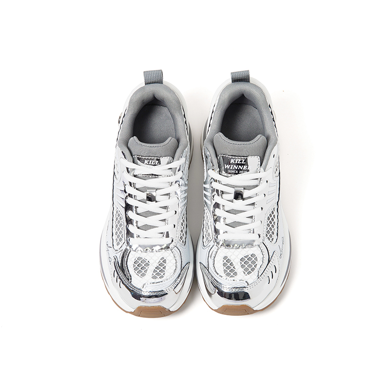 KILLWINNER Abrasion Resistant Coverage Height Increasing Low top Casual Running Shoes Unisex Silver