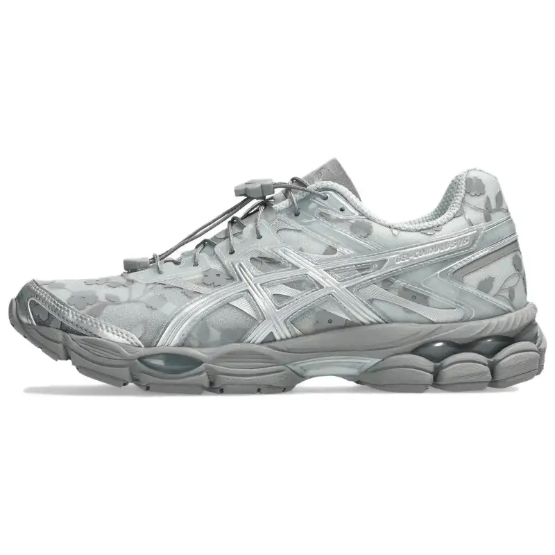 CECILIE BAHNSEN x ASICS Gel Cumulus 16 Mesh, Textile, Synthetic Leather Low top Running Shoes Women's Gray Silver