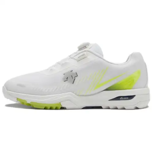 DESCENTE GOLF Slip Resistant Low top Golf Shoes Men's White Yellow
