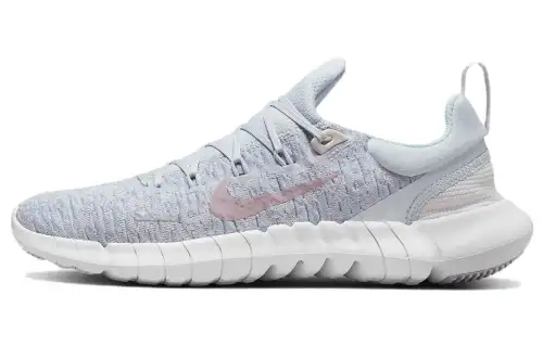 Nike Free RN 5.0 recyclable materials, fabric shock-absorbing, non-slip, wear-resistant, breathable and lightweight, low-top running shoes, women's light blue