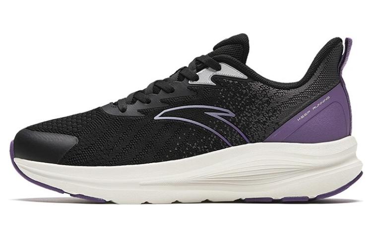 Anta Cloud Path Abrasion Resistant Low top Running Shoes Women's Black Purple