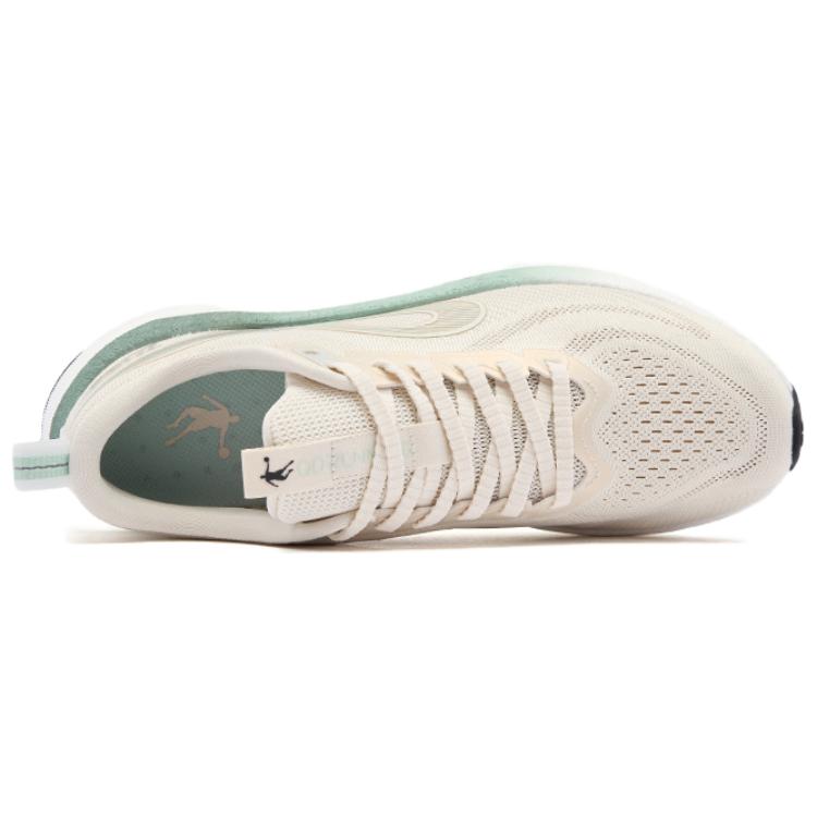 QIAODAN Flying Speed 3LITE Slip Resistant Abrasion Resistant Coverage Low top Casual Running Shoes Men’s Beige Green