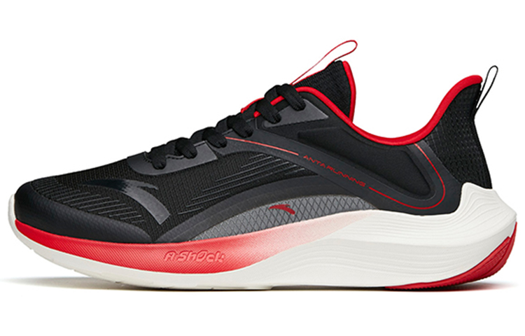 Anta DuCi1 Comfortable Slip Resistant, Abrasion Resistant, Breathable Low top Running Shoes Men's Black Red