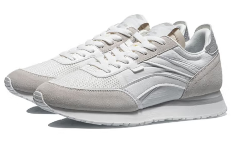 Li Ning ChengFeng Cushioning Slip Resistant Abrasion Resistant Lightweight Low top Running Shoes Men’s Mist White