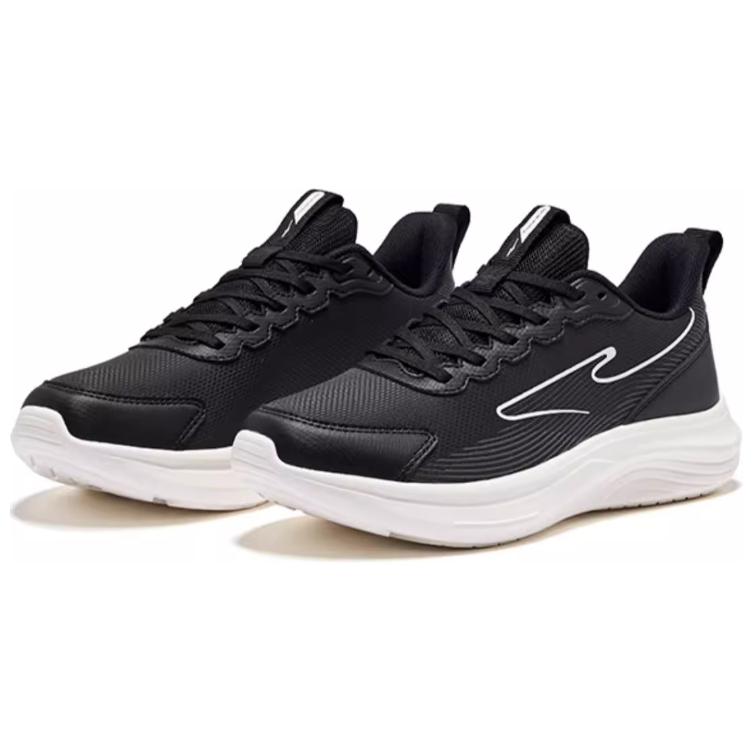 Erke Yun Yi Synthetic Leather Slip Resistant, Breathable, And Lightweight Low top Running Shoes Women’s Jet Black