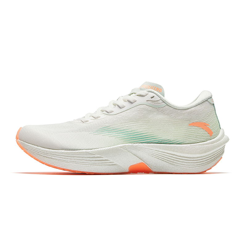 Anta Fabric Cushioning Slip Resistant Abrasion Resistant Low top Long Distance Running Shoes Women’s White Green