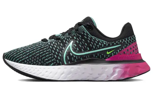 Nike React Infinity Run Flyknit 3 Black Pink Turquoise Women's