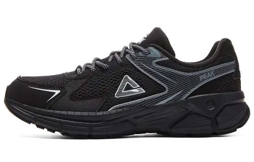 PEAK Cushioning Slip Resistant Abrasion Resistant Breathable Low top Running Shoes Men's Black Dove Gray