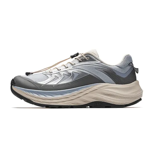 Anta Fabric Cushioning Abrasion Resistant Cushioning, Wear Resistant Low top Casual Running Shoes Men's Gray