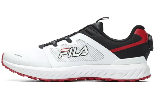 FILA Sports Synthetic Leather, Textile Low top Running Shoes Men's White Black