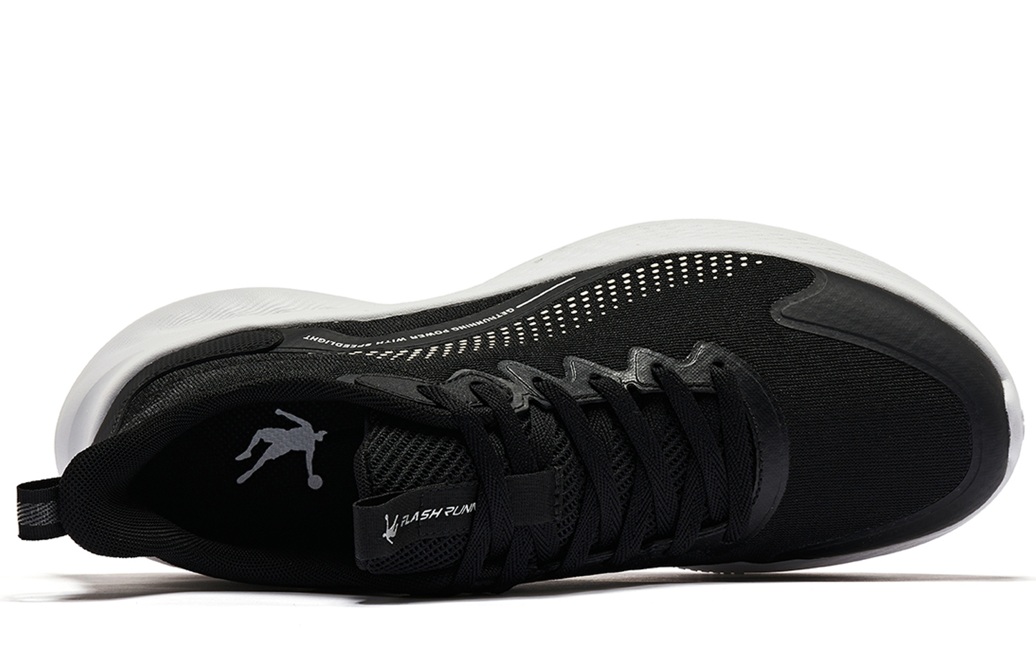 QIAODAN Cushioning Slip Resistant Abrasion Resistant Low top Running Shoes Men’s Black White