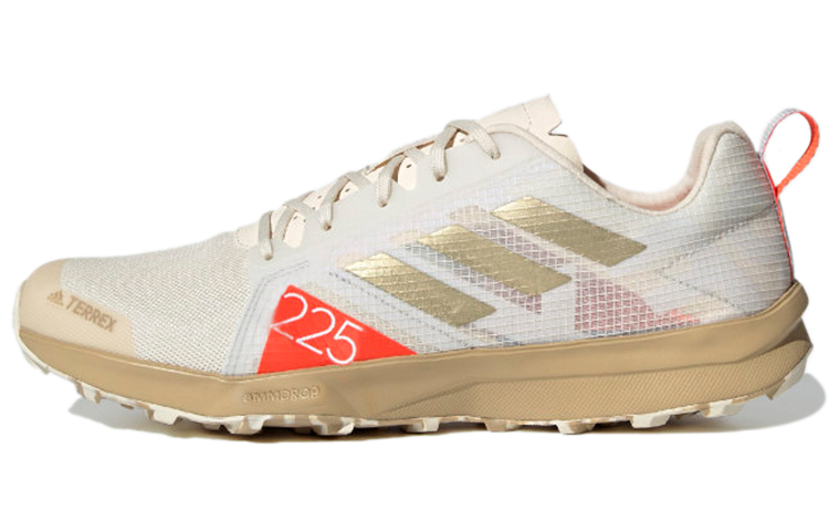 Adidas Terrex Speed Flow Primegreen Abrasion Resistant Slip Resistant Low top Running Shoes Men's Beige Gold