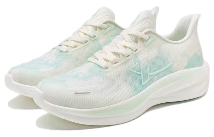 XTEP Light Wing Comfortable Cushioning Slip Resistant Abrasion Resistant Low top Running Shoes Women’s White Blue Green