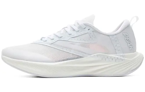 PEAK Cushioning Slip Resistant Abrasion Resistant Rebound Low top Running Shoes Men's All White