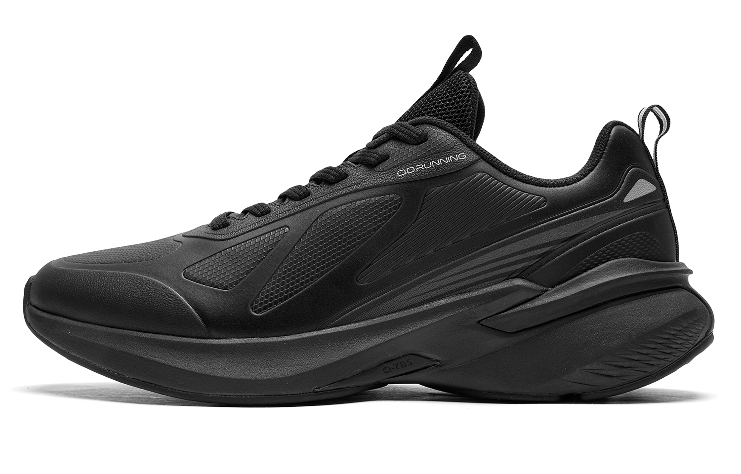 QIAODAN Cushioning Slip Resistant Abrasion Resistant Low top Casual Running Shoes Men’s Black Gray