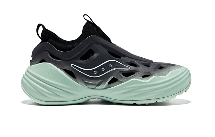 Saucony FOAM WEB EVA Cushioning Waterproof Cushioning Waterproof Low top Running Shoes Unisex Gray Black Green