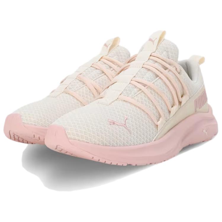 PUMA Softride One4all Comfortable Slip Resistant Abrasion Resistant Low top Running Shoes Women’s White Beige Pink