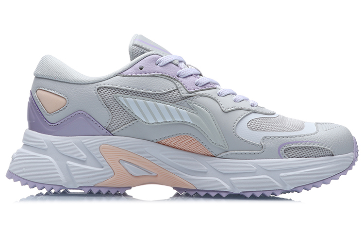 Li Ning Slip Resistant Abrasion Resistant Low top Running Shoes Women’s Gray Purple