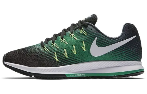 Nike Pegasus 33 Running Shoes Men's Low Top Black/Green