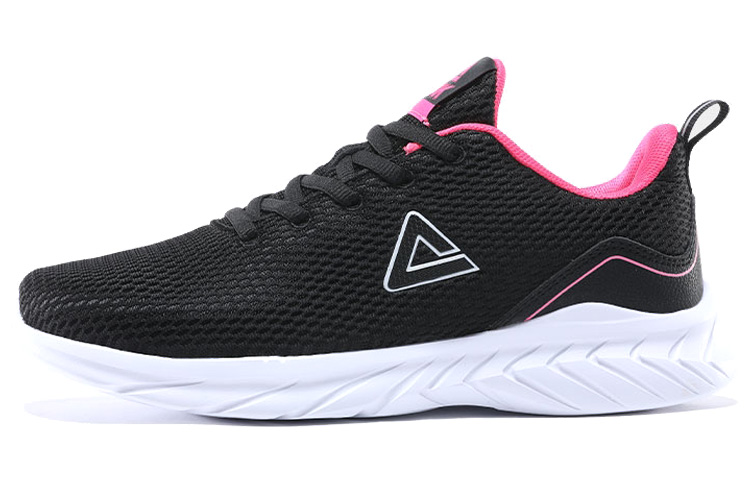 PEAK Qingyi Fashion Abrasion Resistant Breathable Low top Running Shoes Women's Black Rose Red