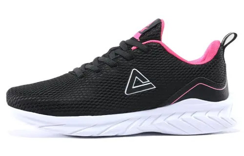 PEAK Qingyi Fashion Abrasion Resistant Breathable Low top Running Shoes Women's Black Rose Red