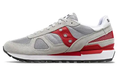Saucony Shadow Original Slip Resistant Abrasion Resistant Low top Running Shoes Red Gray