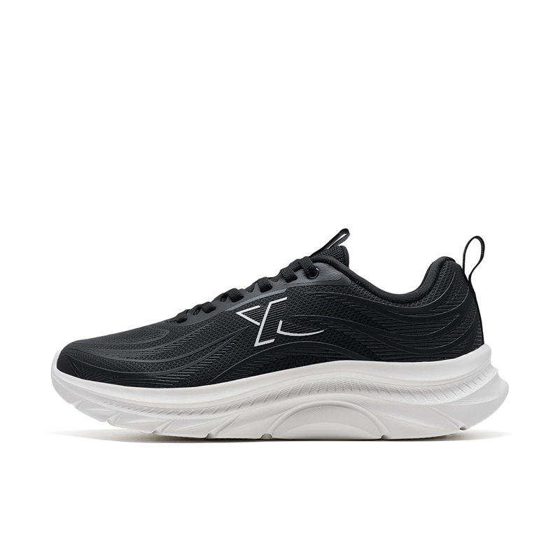 XTEP Synthetic Leather Slip Resistant Abrasion Resistant Low top Running Shoes Women’s Black White