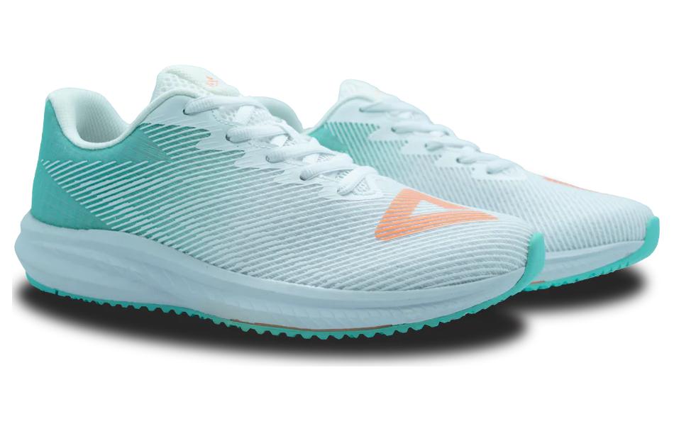 PEAK Comfortable Round Toe Cushioning Slip Resistant Low top Casual Running Shoes Unisex White Green