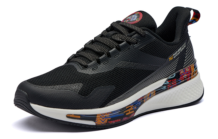 361° Yu Yi Soft Sole Rebound Abrasion Resistant Slip Resistant Low top Running Shoes Men’s Black Yellow