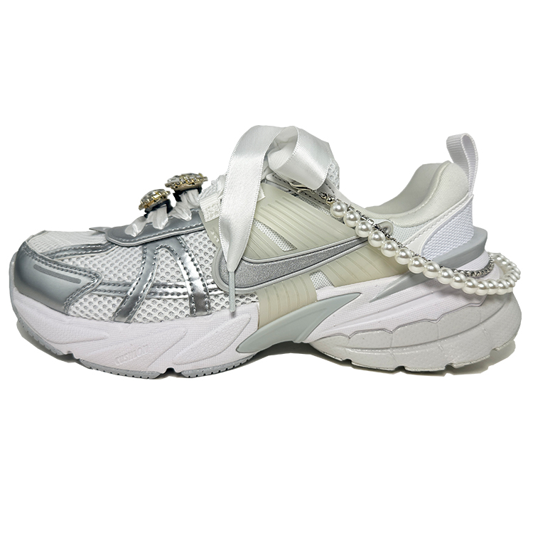 Nike V2K Run Running Shoes Unisex Low Top Silver/White