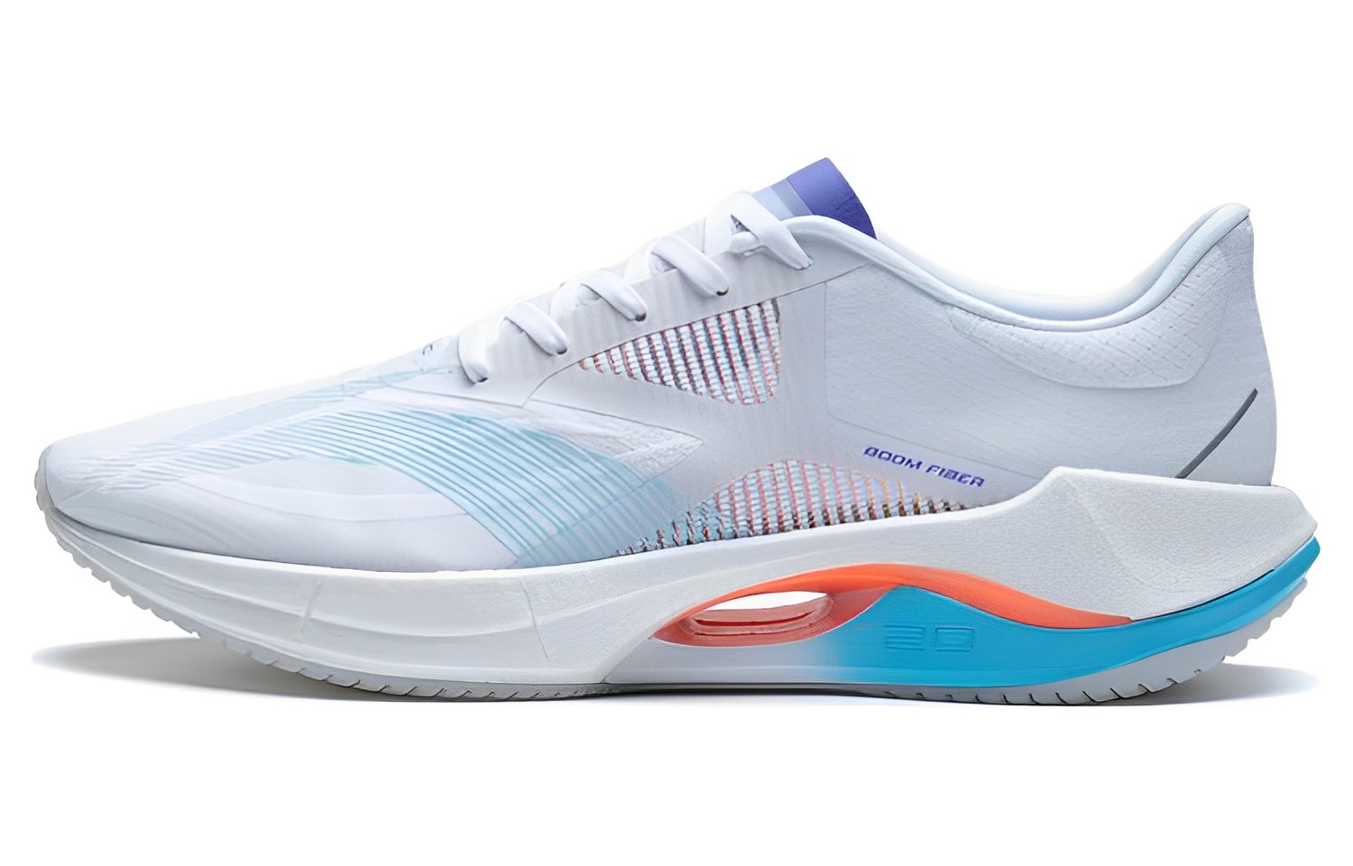 LiNing Li Ning Super Light 20 Silk Super Elastic Buffering Strong Grip Shock Absorption Anti-Slip Wear Resistant Low-top Casual Running Shoes Men's White Blue