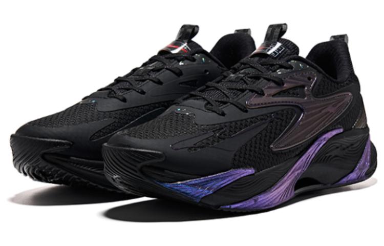 Erke Comfortable Cushioning Slip Resistant Abrasion Resistant Low top Sprint Running Shoes Men’s Black Purple