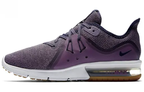Nike Air Max Sequent Comfortable And Breathable Low top Running Shoes Women's Purple White