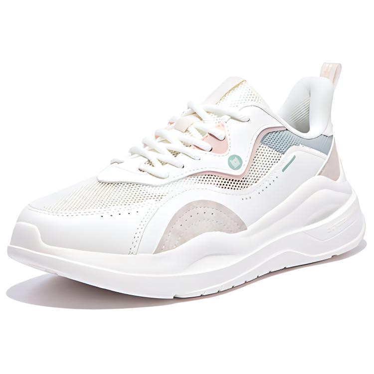 361° Slip Resistant And Breathable Slip Resistant And Breathable Low top Sprint Running Shoes Women’s White Beige