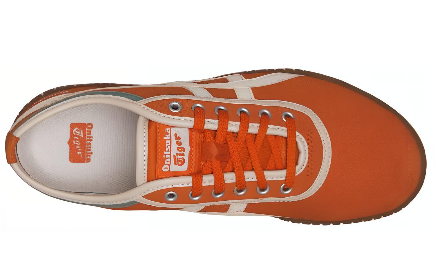 Onitsuka Tiger Tsunahiki Cow Leather, Synthetic Leather Abrasion Resistant Low top Casual Running Shoes Unisex Orange