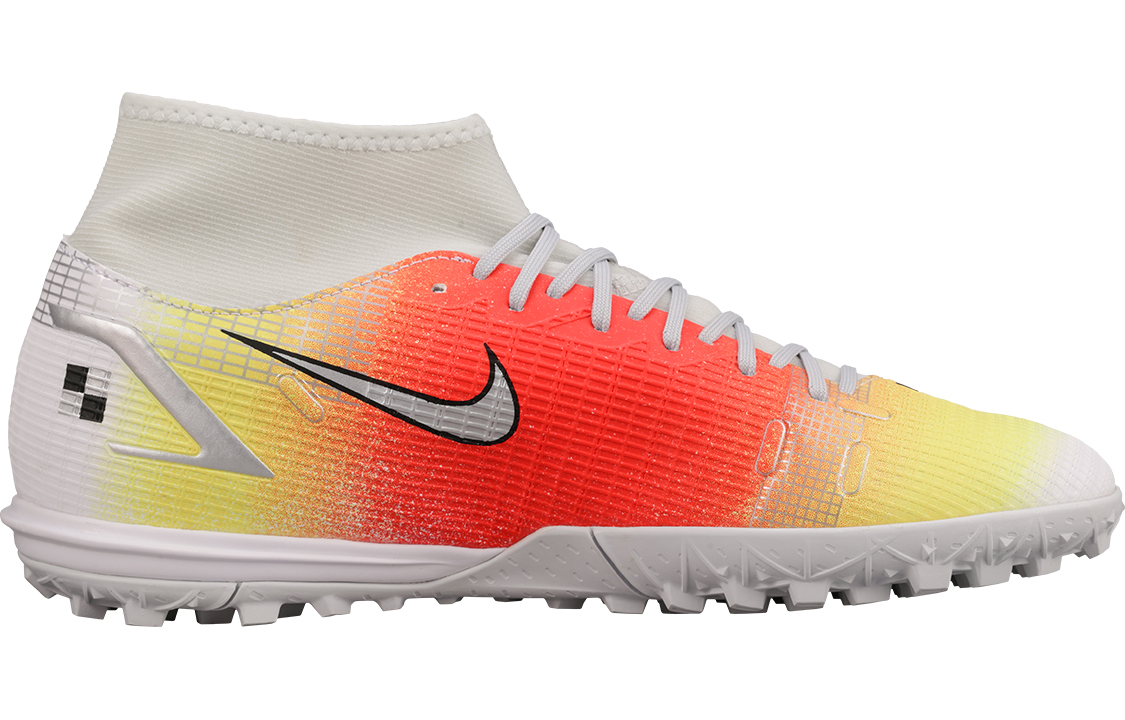 Мужские кроссовки Nike Mercurial Superfly TF (оранжево-желто-серебристый) — фото 2