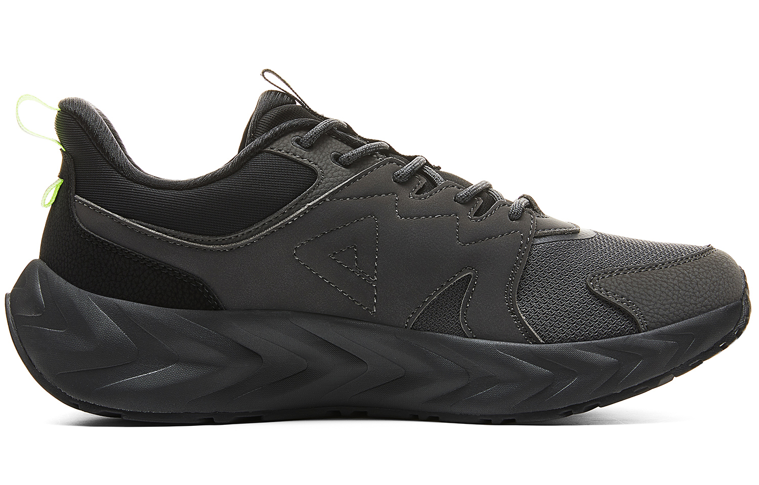 PEAK Cushioning Slip Resistant Abrasion Resistant Breathable Low top Running Shoes Men’s Dark Gray Black