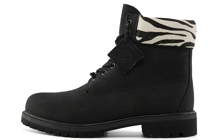 Timberland Jungle Pack 6 Inches Boots, Loose Fit Top Grain Cow Leather Crew Outdoor Boots Men's Black