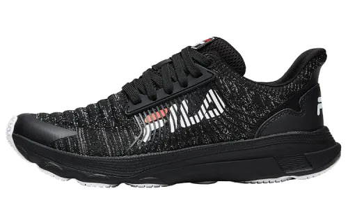 FILA Surround Fabric Cushioning Abrasion Resistant Breathable Low top Running Shoes Men's Black