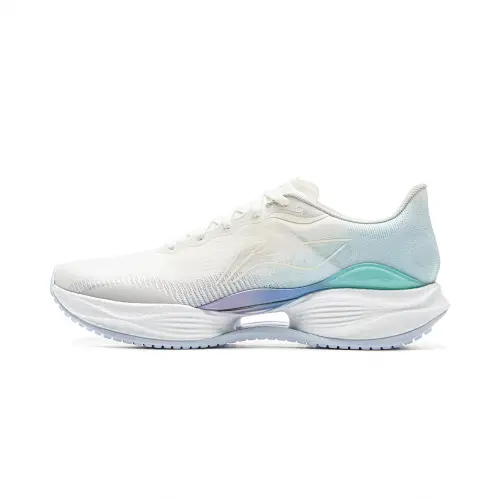 Li Ning Super Light 22 Mesh, Textile Low top Casual Running Shoes Men's White Blue