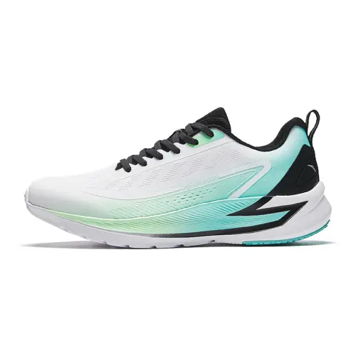 Anta Lightweight Fabric Cushioning Slip Resistant Low top Casual Running Shoes Men's White Green