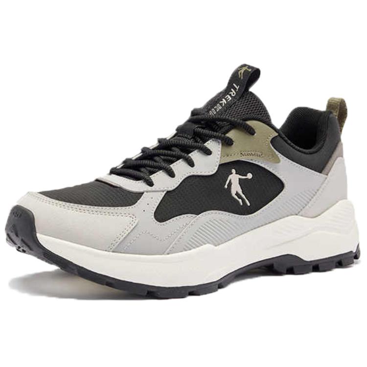 QIAODAN Slip Resistant Abrasion Resistant Low top Casual Trail Running Shoes Men’s Black Gray