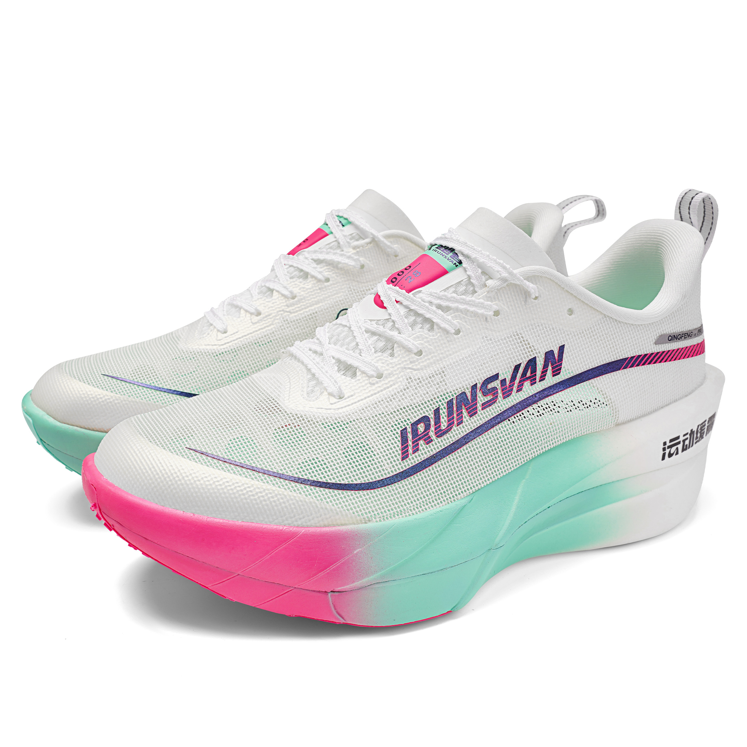 IRUNSVAN Low top Running Shoes Unisex Mismatched Color Red & Green