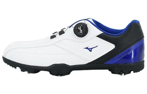 Mizuno BOA Rotating Buckle Slip Resistant Abrasion Resistant Low top Golf Shoes White Black Blue