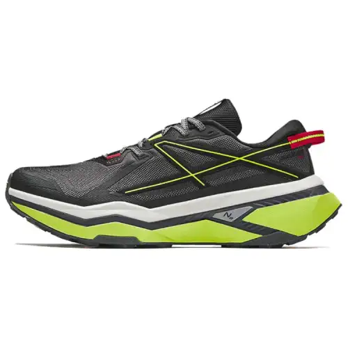 Anta Peregrine Falcon Fabric Abrasion Resistant Cushioning Low top Trail Running Shoes Men's Black Green