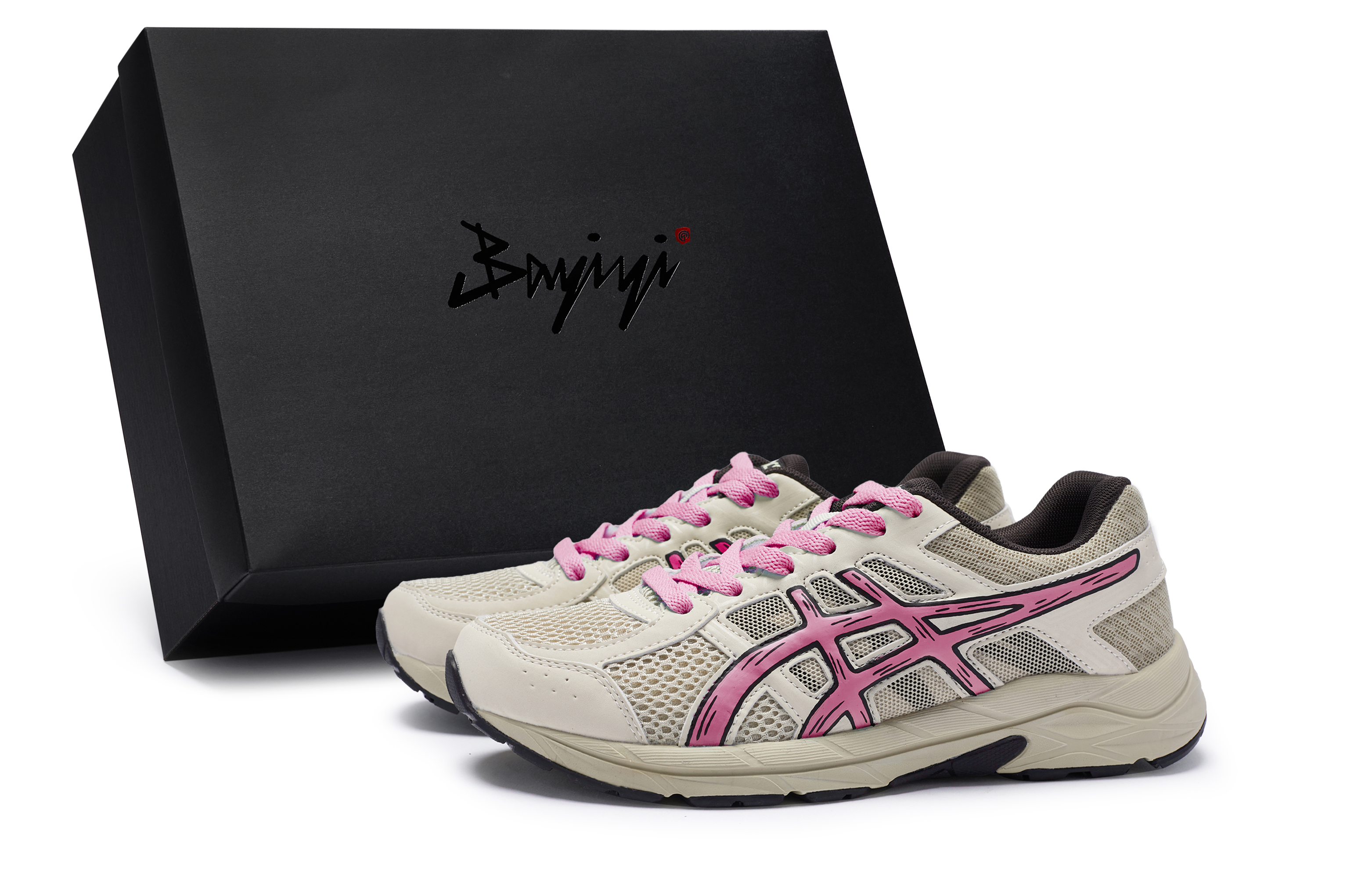 Asics Gel Contend 4 Slip Resistant Abrasion Resistant Low top Running Shoes Men's Gray Rose Red