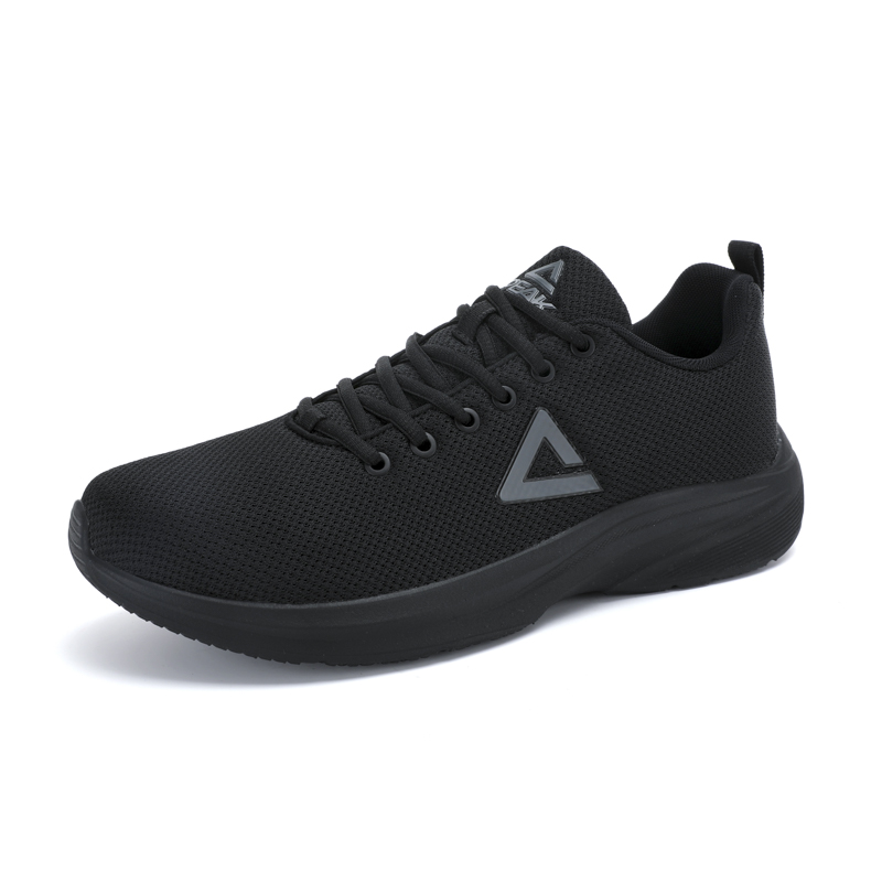 PEAK Cushioning Abrasion Resistant Breathable Low top Casual Running Shoes Men’s All Black