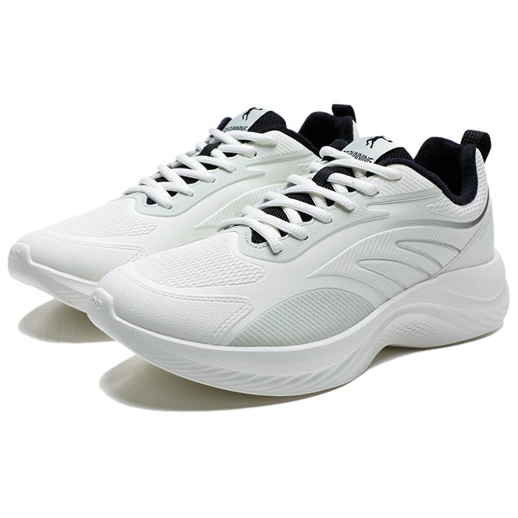 QIAODAN Textile, Synthetic Leather Slip Resistant Abrasion Resistant Low top Casual Running Shoes Men’s White Green