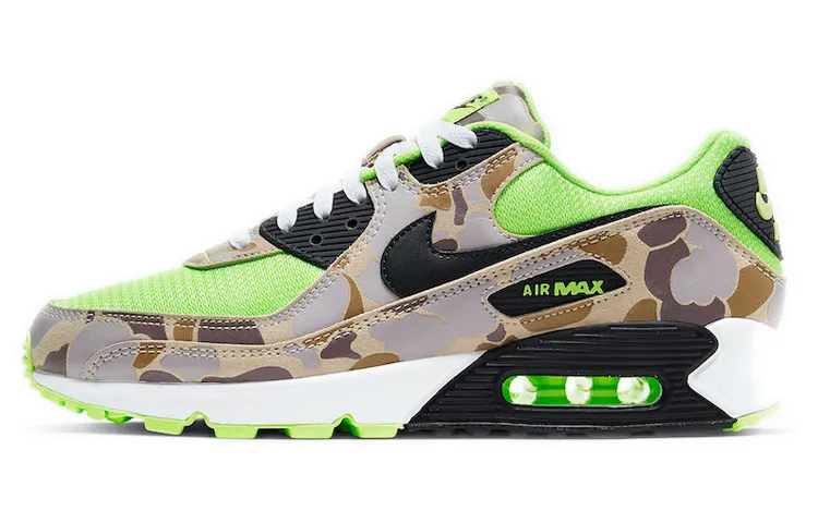 Nike Air Max 90 Mesh Cushioning Low top Air Cushion Running Shoes Unisex Brown Green